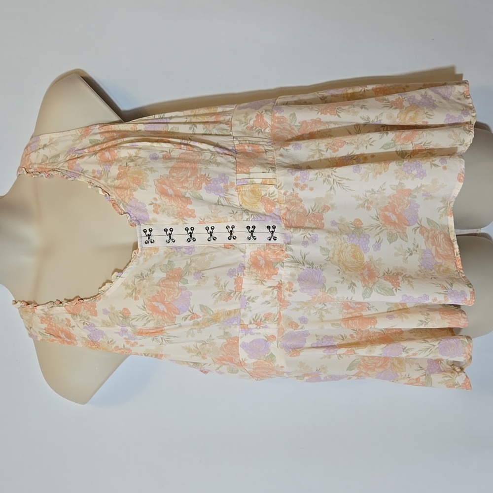 Torrid Babydoll Challis Corset Top‎ Size 2X Coquette Cottagecore Milkmaid
